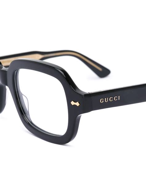 gucci thick black frames|Gucci clear glasses frames.